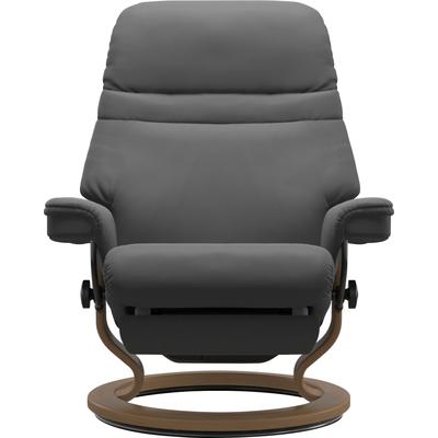 Relaxsessel STRESSLESS "Sunrise", grau (grau batick), B:79cm H:103cm T:78cm, Leder BATICK: BATICK ist ein leicht korrigiertes, durchgefärbtes und genarbtes Möbelleder, bei dem die meisten Unebenheiten und Spuren in der Regel entfernt wurden., Leder... Image