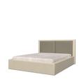 Bettgestell PLACES OF STYLE "Opera, 160 oder 180 x 200 cm Liegefläche", beige, grau, beige, grau, B:200cm H:120cm L:213cm, Betten, mit Lattenrost, Bettkasten, Gasdruckfeder, gepolstertes Kopfteil