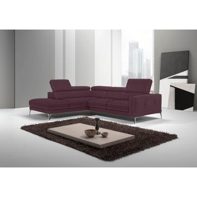 Ecksofa EGOITALIANO "Claudie, Designsofa mit extrakomfortablem Sitzkomfort", lila (plum), B:268cm H:97cm T:226cm, Luxus-Microfaser (100% Polyester) Leder u00bbBULLu00ab (echtes Rindsleder). Geschliffenes, pigmentiertes und behandeltes Rindsleder mit... Image