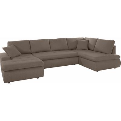 Wohnlandschaft TRENDMANUFAKTUR "Indie II, tolle Detailverarbeitung, bequem und komfortabel im Sitz", braun (hellbraun), B:315cm H:86cm T:179cm, Struktur fein (100% Polyester), Luxus-Microfaser (100% Polyester), Struktur (100% Polyester), Sofas,... Image