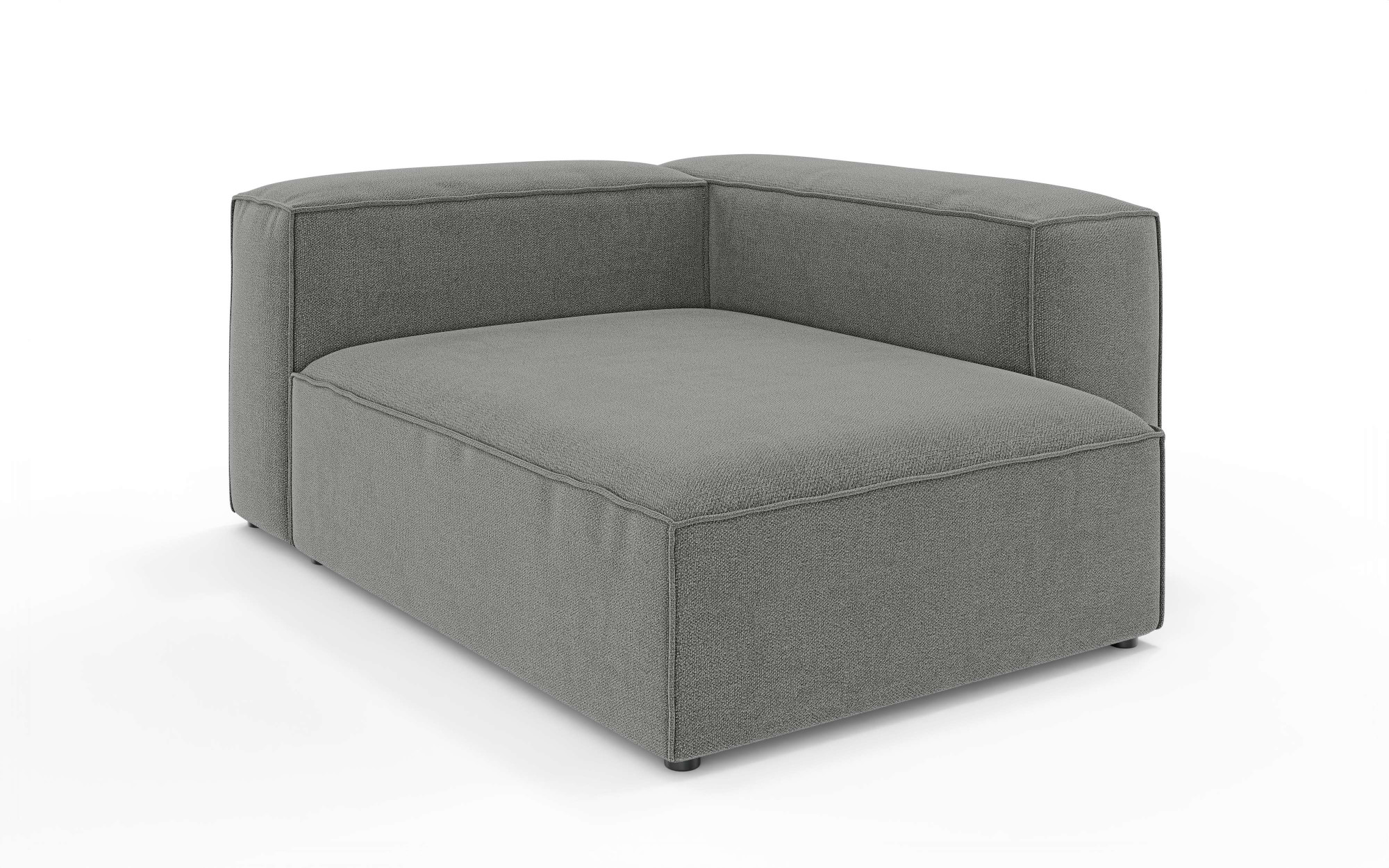 Ottomane INOSIGN "XL HAILY links/rechts bestellbar, extra tief, Maße B/T/H: 130/160/72cm", grau (dunkelgrau), B:130cm H:72cm T:160cm, 100% Polyester, Sofas, als Modul oder separat verwendbar, für individuelle Zusammenstellung