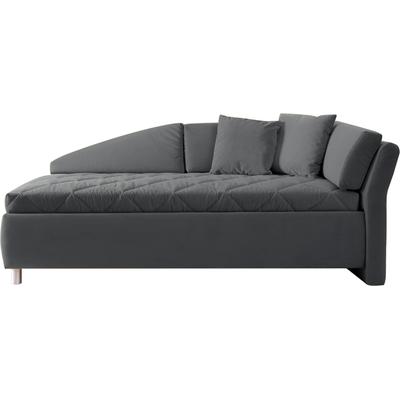 Schlafsofa ALINA, grau (dunkelgrau tsv 39), B:223cm H:80cm T:102cm, Samtstoff TSV (100% Polyester), Sofas, Bettkasten, Zierkissen-Set aus: 2 Stk. 40x40cm, 1 Stk. 30x30cm Image