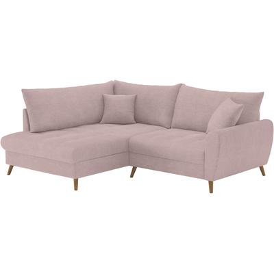 Ecksofa MR. COUCH "Blackburn II L-Form", rosa (stripes 8626 flamingo), B:230cm H:71cm T:190cm, Stripes (92% Polyester / 8% Nylon), Sofas, Wahlweise mit Kaltschaumpolsterung bis 140 kg belastbar Image