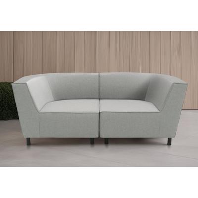 2-Sitzer DOMO COLLECTION "Sonna, individuell zusammenstellbar", silber, B:206cm H:77cm T:103cm, 100% Olefin, Sofas, Gartenlounge-Set oder Einzelelemente, Outdoor