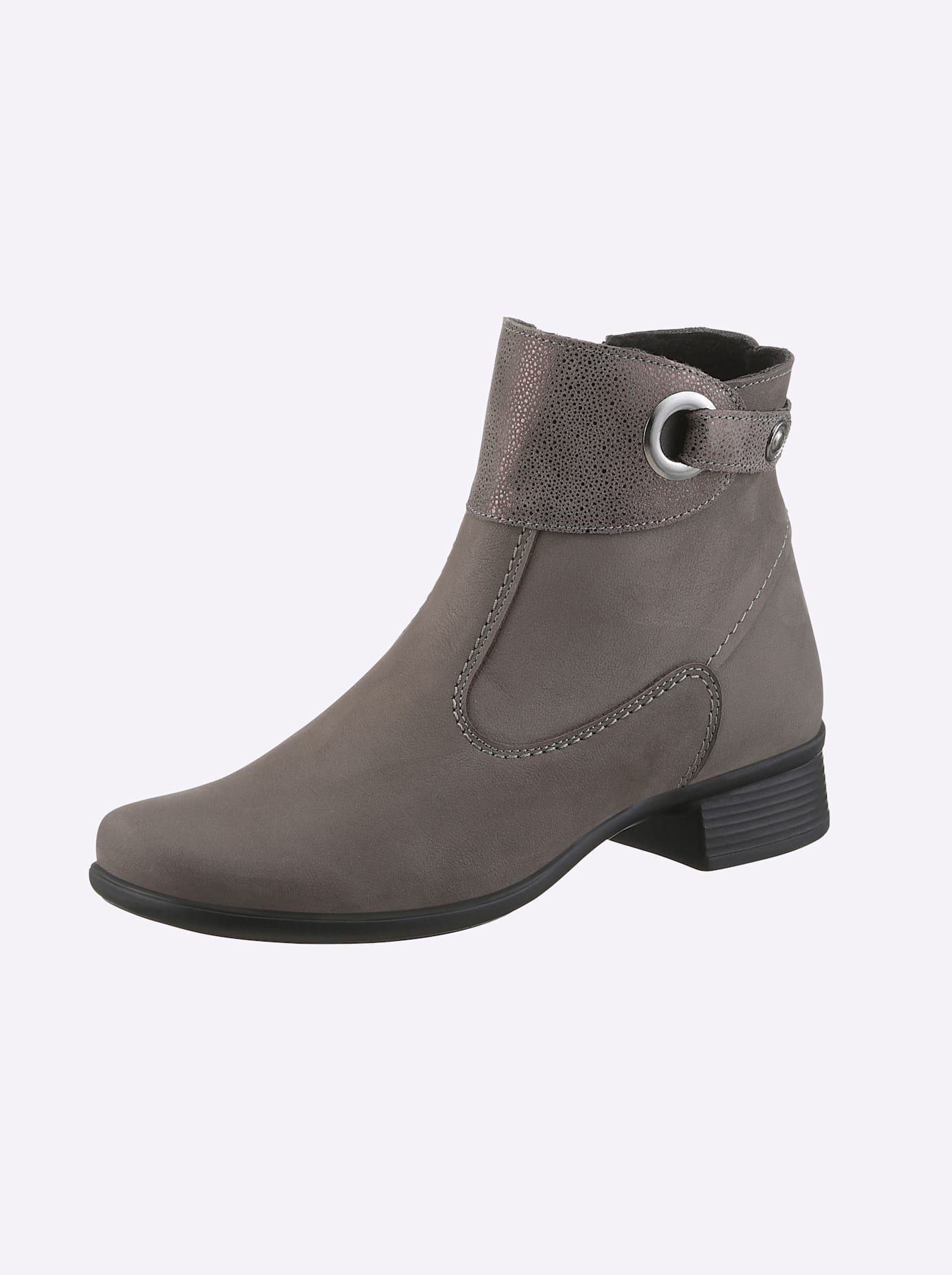 Stiefelette CASUAL LOOKS, Damen, Gr. 37, grau, Nubukleder, Rindsleder, Veloursleder, Schuhe Stiefelette