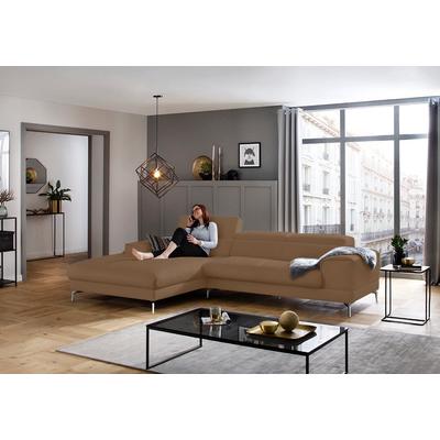 Ecksofa W.SCHILLIG "piedroo, Designsofa mit tollem Sitzkomfort, bequem und elegant, L-Form", braun (fango z69), B:303cm H:70cm T:193cm, Longlife Xtra-Leder Z69: Das feinnarbige, gedeckte Softleder Z69 besticht durch seine außergewöhnliche Weichheit... Image