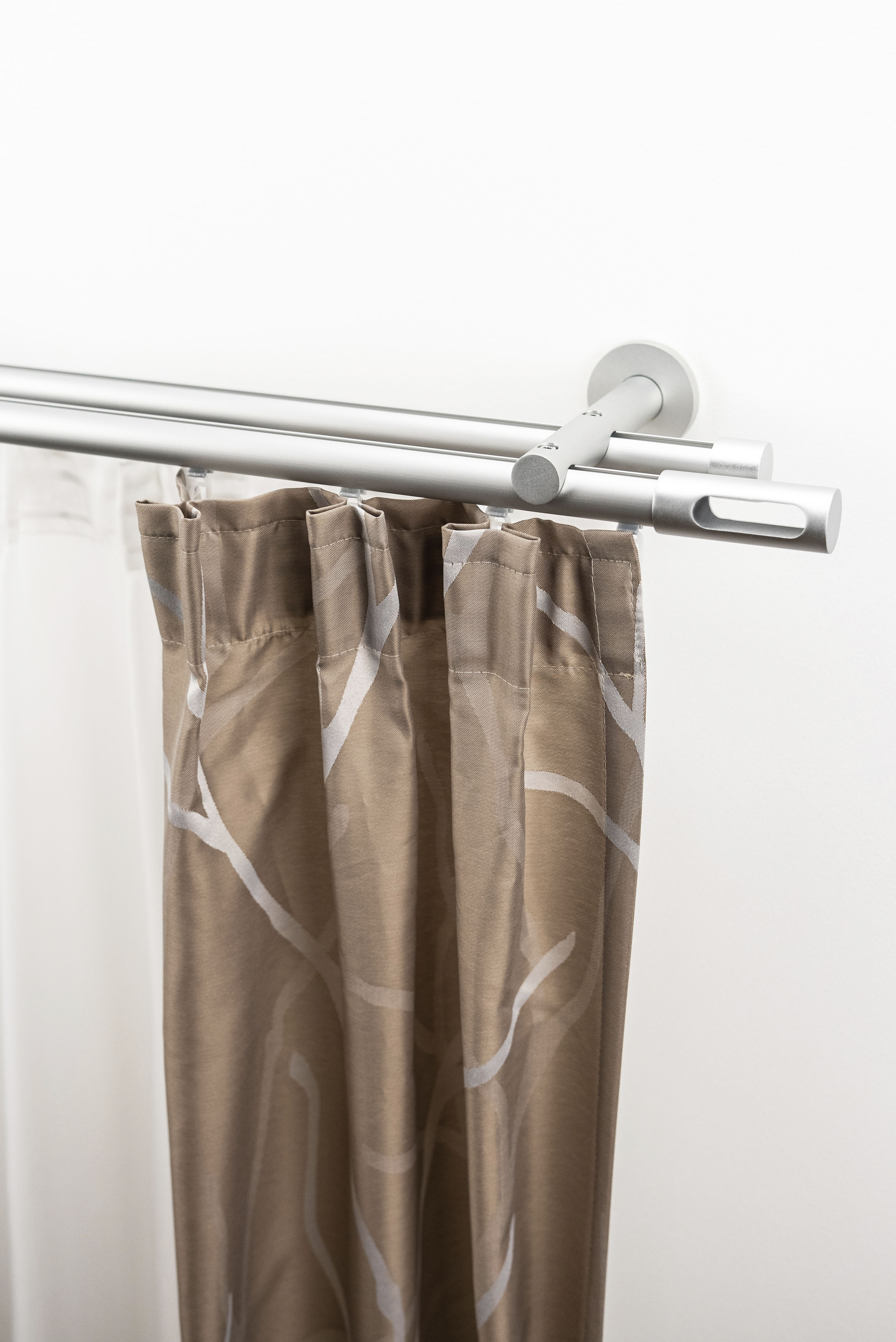 Gardinenstange GARESA "EASY", silber (silberfarben), B:67cm L:350cm Ø:20mm, Aluminium, Gardinenstangen Image