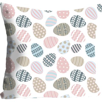 Dekokissen QUEENCE "Joseph", bunt (bunt, bedruckt), B:40cm L:40cm, Polyester, Dekokissen_Sitzkissen_Kissenhüllen, mit vielen bunten Eiern Image