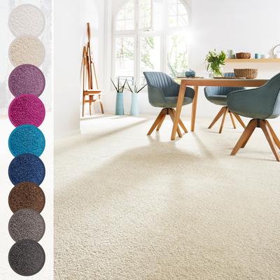 Teppichboden ANDIAMO "Sophie, Frisee-Velours, Made in Netherlands", beige (hellbeige), B:400cm H:12mm L:1200cm, Kunstfaser, Teppiche, Uni Farben, Breite 400 cm oder 500 cm, strapazierfähig & pflegeleicht Image