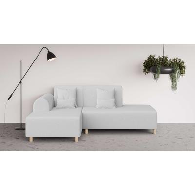 Ecksofa INOSIGN "Suyala", grau (hellgrau), B:258cm H:85cm T:168cm, 100% Polyester, Sofas, L-Form mit Hocker Image