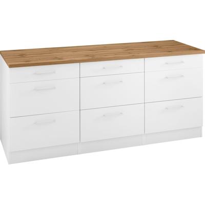 Unterschrank KOCHSTATION "KS-Kehl", weiß, B:180cm H:85cm T:60cm, MDF, Schränke, Breite 180 cm Image