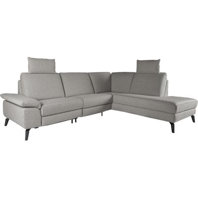 Ecksofa ALINA, grau (hellgrau gba 9), B:243cm H:118cm T:210cm, Struktur GBA (100% Polyester), Sofas, inkl. Kopfstützen, wahlweise mit Relaxfunktion, Breite: 243 cm Image