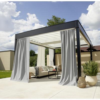 Vorhang nach Maß NEUTEX FOR YOU "Outdoorvorhang SOLERO", grau, B:200cm H:245cm, Jacquard, Obermaterial: 100% Polyacryl, Gardinen nach Maß, Uni Outdoorvorhang mit leichter Struktur Image