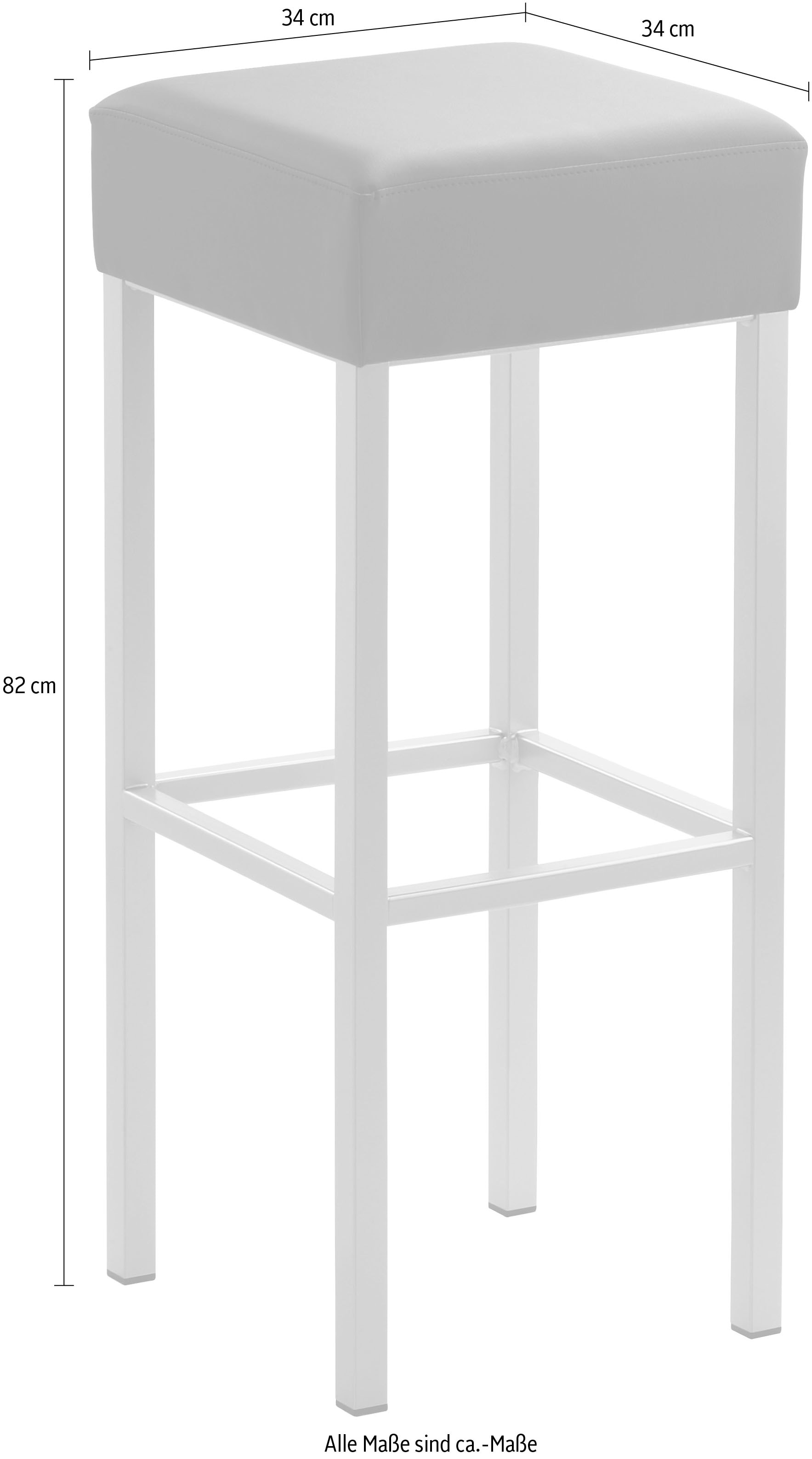 Barhocker MAYER SITZMÖBEL "myCUBUS", schwarz, B:34cm H:82cm T:34cm, 3% Polyurethan, 81% PVC (Oberseite);16% Polyester (Rückseite), Hocker Image