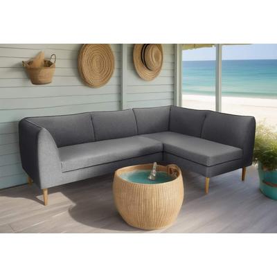 Ecksofa DOMO COLLECTION "Filho, individuell erweiterbar", grau (anthrazit), B:241cm H:81cm T:159cm, 88% Olefin, 12% Polyethylene, Sofas, L-Form für Terrasse, Garten und Balkon, speziell für Outdoor Image