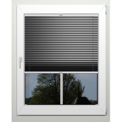 Plissee INDEKO "Thermo-Deluxe", grau (anthrazit, metallfarben), B:93cm H:220cm, Obermaterial: 94% Polyester, 6% sonstige Fasern, Plissees, zur Montage in der Glasleiste, nach Maß Image