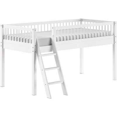 Spielbett HOME AFFAIRE, weiß (buche massiv weiß), B:135,5cm H:114cm L:207,5cm, Betten, aus massiver Eiche geölt, LF 90x2000cm, RR, Leiter u. Absturzschutz
