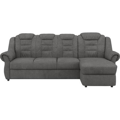 Ecksofa HOME AFFAIRE "Boston L-Form", grau (anthrazit), B:262cm H:102cm T:165cm, 100% Polyester, Sofas, mit hoher Rückenlehne, wahlweise mit Bettfunktion Image