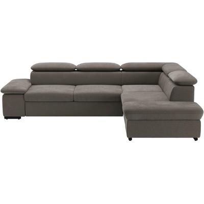 Ecksofa SIT & MORE "Alcudia L-Form", braun (schlamm), B:272cm H:73cm T:226cm, 100% Polyester, Sofas, mit Armteilverstellung, optional Kopfteilverstellung und Bettfunktion Image