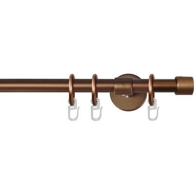 Gardinenstange GARESA "RUSTIKA", braun (bronzefarben), L:340cm Ø:16mm, Metall, Gardinenstangen, rustikale Vorhanggarnitur, verlängerbar, m. Ringe, Endkappe Image