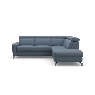 Ecksofa SIT & MORE "Scarlett L-Form", blau (hellblau), B:258cm T:226cm, Sofas, inklusive Kopfteilverstellung, wahlweise mit Bettfunktion, Bettkasten Image