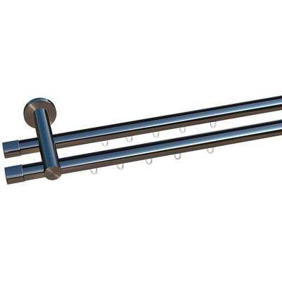 Gardinenstange INDEKO "Consul", silber (chrom, glanz), L:390cm Ø:20mm, Aluminium, Gardinenstangen, Innenlauf Komplett-Set inkl. Gleitern und Montagematerial Image