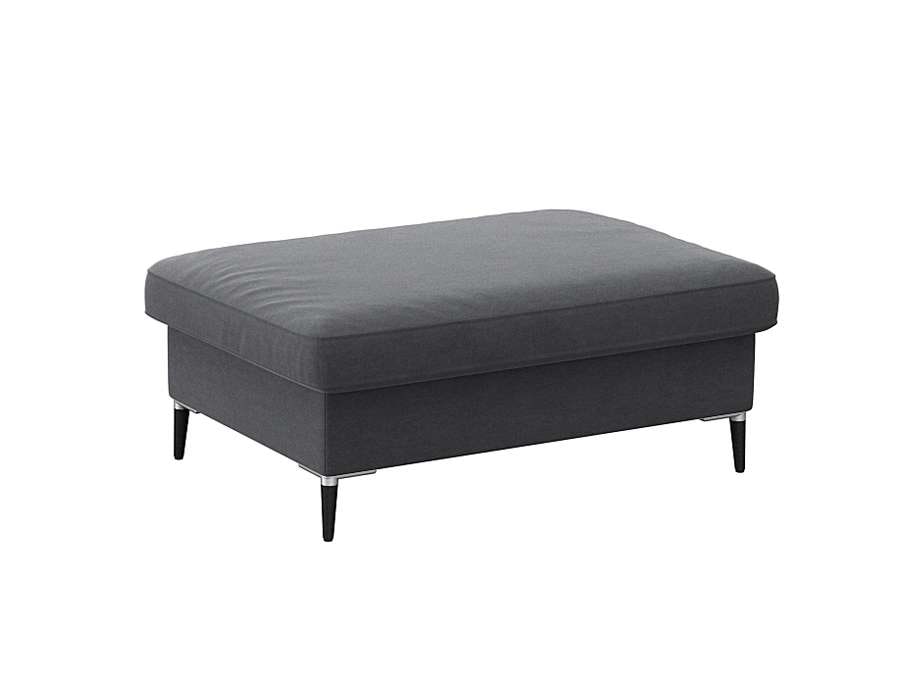 Pouf FLEXLUX "Fiore", grau (soft grau), B:97cm H:34cm T:66cm, Aluminium, Holz teilmassiv, Poufs, Pouf, Kaltschaum, Füße Alu+schwarz