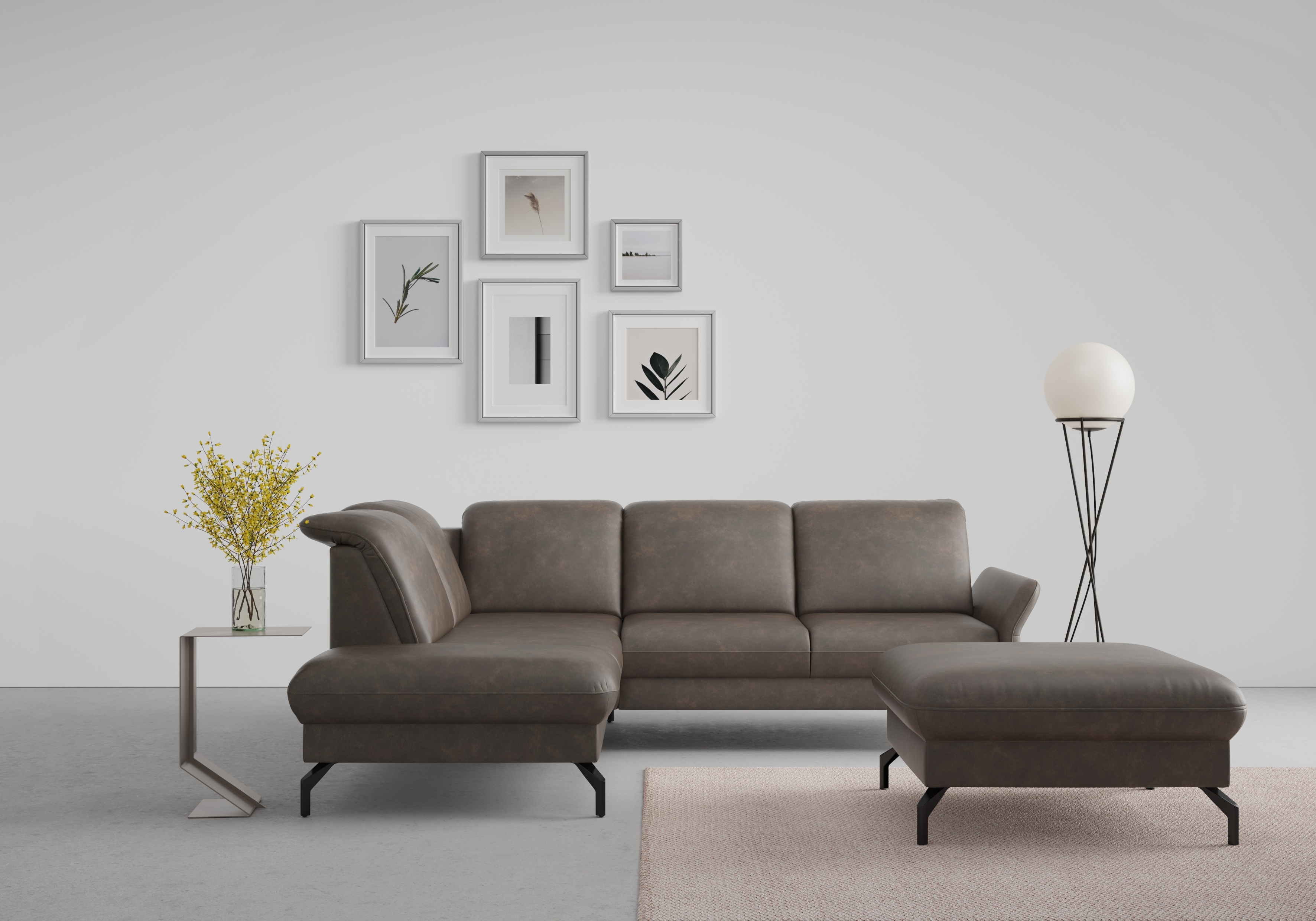 Ecksofa SIT & MORE "Fashion L-Form", braun, B:250cm H:84cm T:207cm, Sofas, wahlweise mit Kopfteilverstellung und Vorziehsitz, motorisch