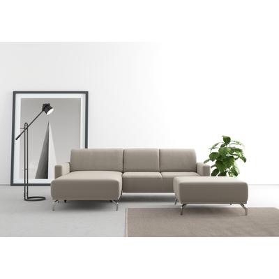 Ecksofa SIT & MORE "Bailando L-Form", braun (latte), B:251cm H:84cm T:163cm, Sofas, wahlweise mit Kopfteilverstellung und Vorziehsitz, motorisch Image