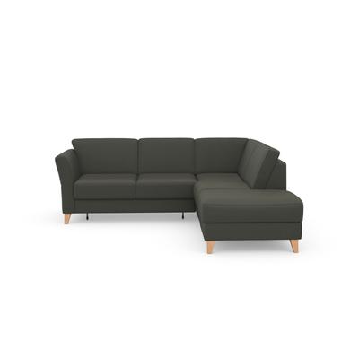 Ecksofa SIT & MORE "Visby L-Form", grau (anthrazit), B:248cm H:87cm T:213cm, Sofas, Wahlweise mit Bettfunktion und Stauraum, frei im Raum stellbar Image