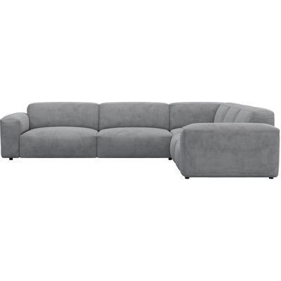 Ecksofa FLEXLUX "Lucera, super bequem durch hochwertigen Sitzaufbau mit Kaltschaum", grau (soft grau), B:319cm H:73cm T:285cm, 85% Polyester/15%Polyamide, Sofas, modern & anschmiegsam, L-Form, Designsofa Image