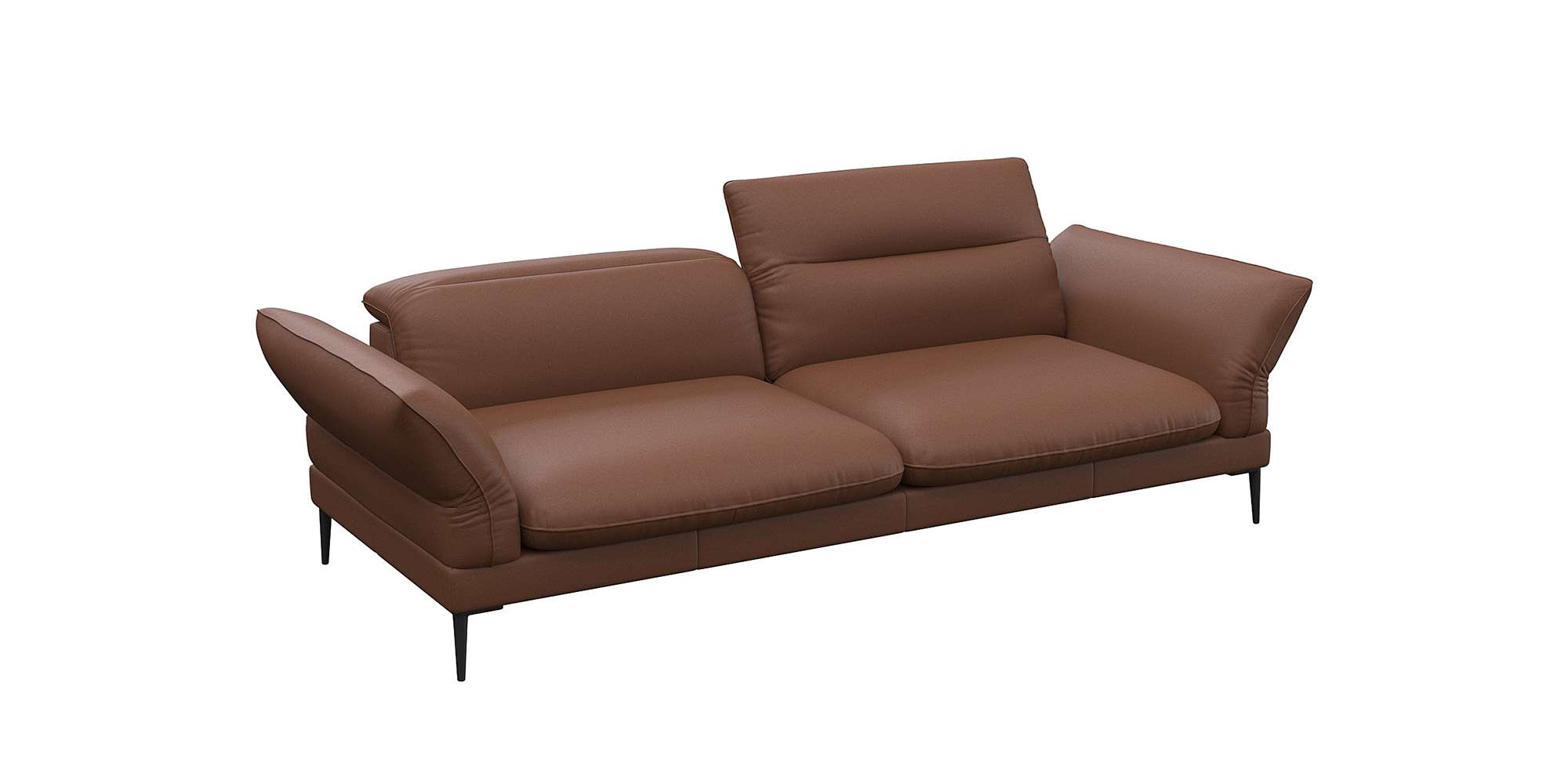 FLEXLUX "Salino, Funktionssofa, Relaxsofa" Sofa mit Arm- und Kopfteil-Verstellungen, Kaltschaum & Stahl-Wellen