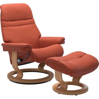 Relaxsessel STRESSLESS "Sunrise", rot (henna paloma), B:75cm H:100cm T:73cm, Leder BATICK: BATICK ist ein leicht korrigiertes, durchgefärbtes und genarbtes Möbelleder, bei dem die meisten Unebenheiten und Spuren in der Regel entfernt wurden., Leder... Image