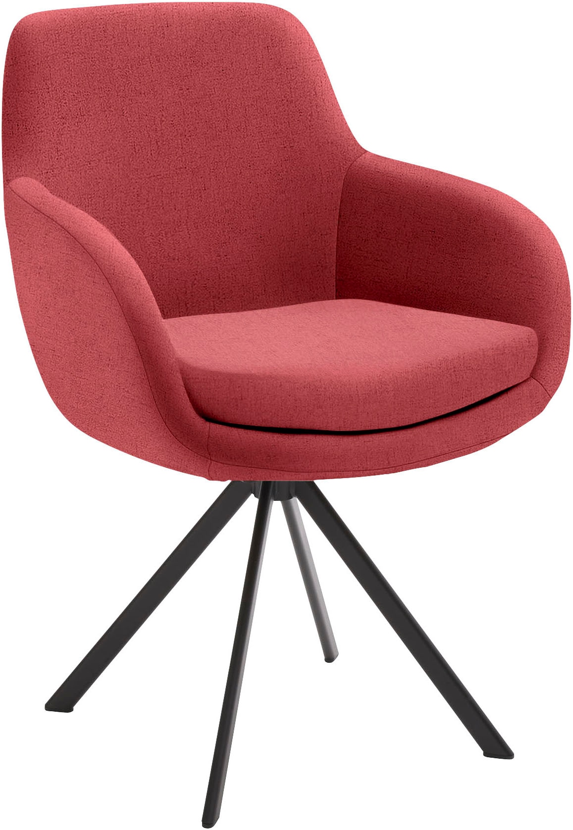 Esszimmerstuhl MUSTERRING "Tavia", rot (bordeaux, eisen schwarz), B:62cm H:86cm T:66cm, Stühle, Stativgestell Eisen schwarz, Drehfunktion optional, diverse Farben