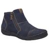 Keilstiefelette JOSEF SEIBEL "Fergey 46", Damen, Gr. 45, blau (blau, braun), Leder, kontrastfarbene Details, casual, Schuhe, Boots, Komfortschuh mit Wechselfußbett aus Leder