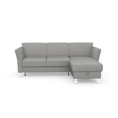 Ecksofa SIT & MORE "Visby L-Form", silber, B:248cm H:87cm T:162cm, Sofas, wahlweise mit Bettfunktion und Bettkasten, frei im Raum stellbar Image