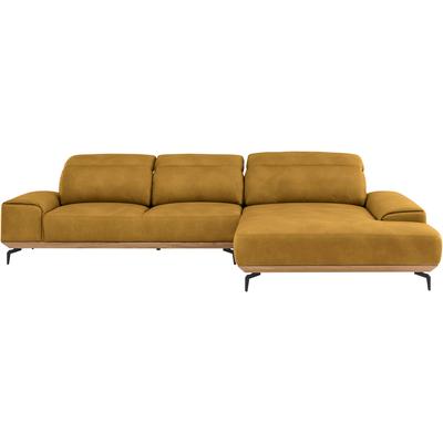 Wohnlandschaft MUSTERRING "MR 2490", gelb (kurkuma, s), B:342cm T:207cm, Sofas, Fuß schwarz, Sitzhöhe 48cm, wahlweise mit Funktionen, Maße 342x207 cm Image