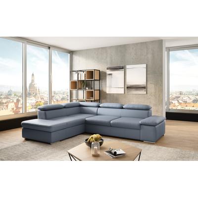 Ecksofa SIT & MORE "Valentine, L-Form, Sofa mit Armteil- & Kopfteilverstellung", bunt (graublau), B:272cm H:73cm T:226cm, Sofas, optional mit Bettfunktion, Ottomane links oder rechts, Topseller Image