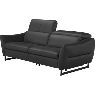 2,5-Sitzer EGOITALIANO "Dafne, elegantes Designsofa mit hohem Sitzkomfort", schwarz, B:208cm H:97cm T:108cm, Leder u00bbBULLu00ab (echtes Rindsleder). Geschliffenes, pigmentiertes und behandeltes Rindsleder mit einer Dicke von 1, 3-1, 5 mm. Dieses... Image