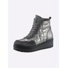 Schnürstiefelette HEINE, Damen, Gr. 35, grau (grau, metallic), Textil, Leder, Veloursleder, Veloursleder, modisch, Schuhe