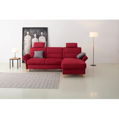 Ecksofa HOME AFFAIRE "Westerland L-Form", rot (bordeaux), B:252cm H:90cm T:162cm, 100% Polyester, Sofas, Federkern-Polsterung, wahlweise mit Bettfunktion, Bettkasten Image