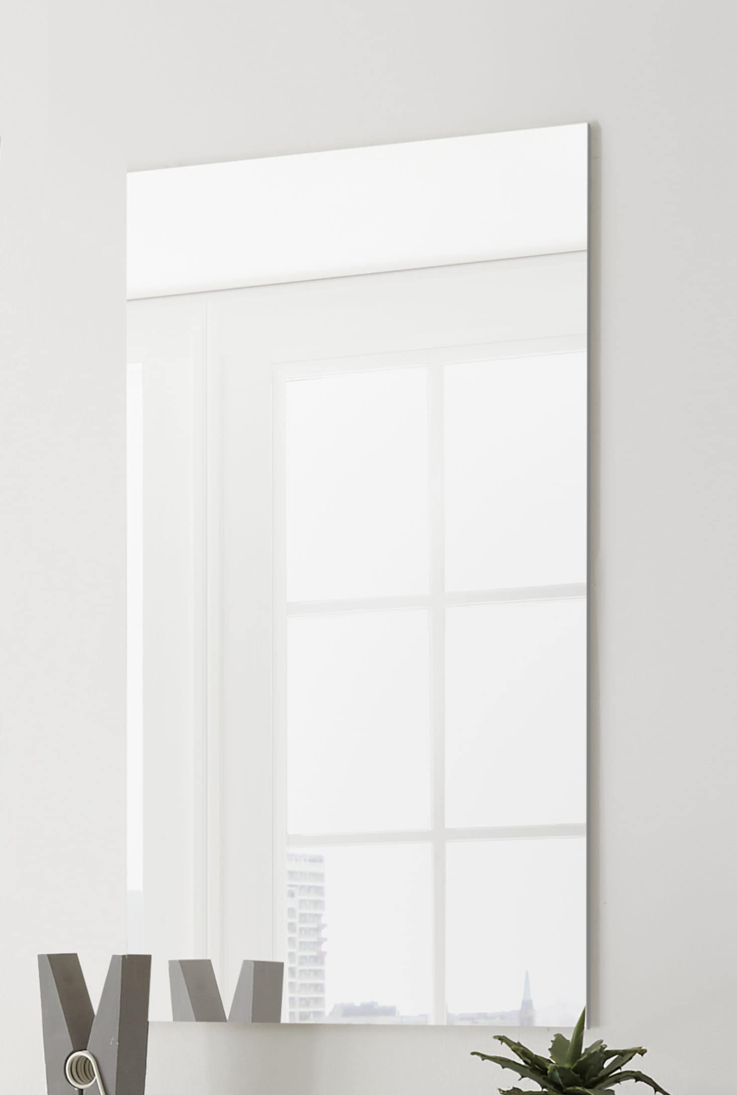 Garderobenspiegel INOSIGN "Pratiko, B/H 50x80 cm, Wandspiegel, rahmenloser Spiegel", silber, B:50cm H:80cm T:2cm, FSC-zertifizierter Holzwerkstoff, Spiegelglas, Spiegel, Garderobenspiegel, Dekospiegel, Flurspiegel, rechteckig, neutral, zeitlos