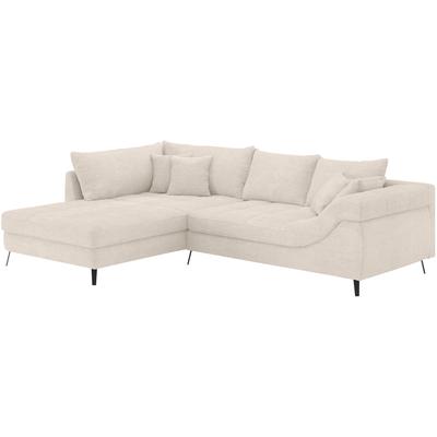 Ecksofa MR. COUCH "Portofino, L-Form", beige (stripes 8622 narur), B:317cm H:98cm T:228cm, Stripes (92% Polyester / 8% Nylon), Sofas, Mit Kaltschaumpolsterung, bis 140 kg belastbar Image