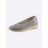 Ballerina CLASSIC BASICS, Damen, Gr. 38, grau (steingrau), Veloursleder, Basic, Schuhe