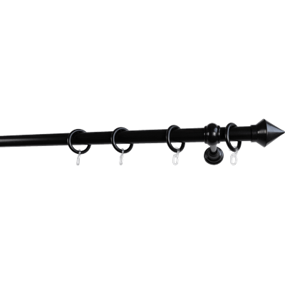 Gardinenstange GARESA "Palmi", schwarz, L:470cm Ø:28mm, Kunststoff, Holzwerkstoff, Gardinenstangen, Vorhanggarnitur, Kunststoff, verlängerbar, mit Ringe/2 Lauf Gleiter Image