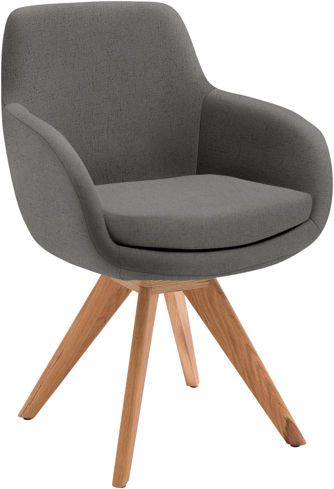 Esszimmerstuhl MUSTERRING "Tavia", grau (grau, wildeiche), B:62cm H:86cm T:66cm, Stühle, Esszimmerstuhl, Stativgestell Wildeiche massiv, Drehfunktion optional, diverse Farben