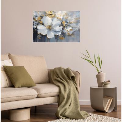 Wandsticker QUEENCE "The golden Flower", grau, T:0,1cm, Folie, Wandtattoos, Selbstklebend, kinderleichte Anbringung Image