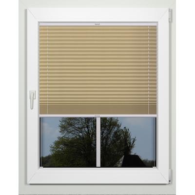 Plissee INDEKO "simple", braun (lattemacciato, weiß), B:70cm H:130cm, Obermaterial: 94% Polyester, 6% sonstige Fasern, Plissees, nach Maß Image