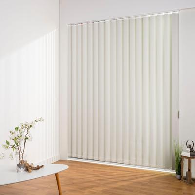 Lamellenvorhang LIEDECO "Lamellenvorhang Vertikalanlage Verdunkelung - 127 mm Lamelle" Gr. 5, beige (beige, weiß), B:200cm H:180cm, Jalousien, Kürzbare Vertikalanlage Verdunkelung Image