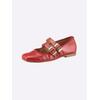 Ballerina HEINE, Damen, Gr. 36, rot, Leder, Glattleder, Lackleder, Lackleder, modisch, Schuhe